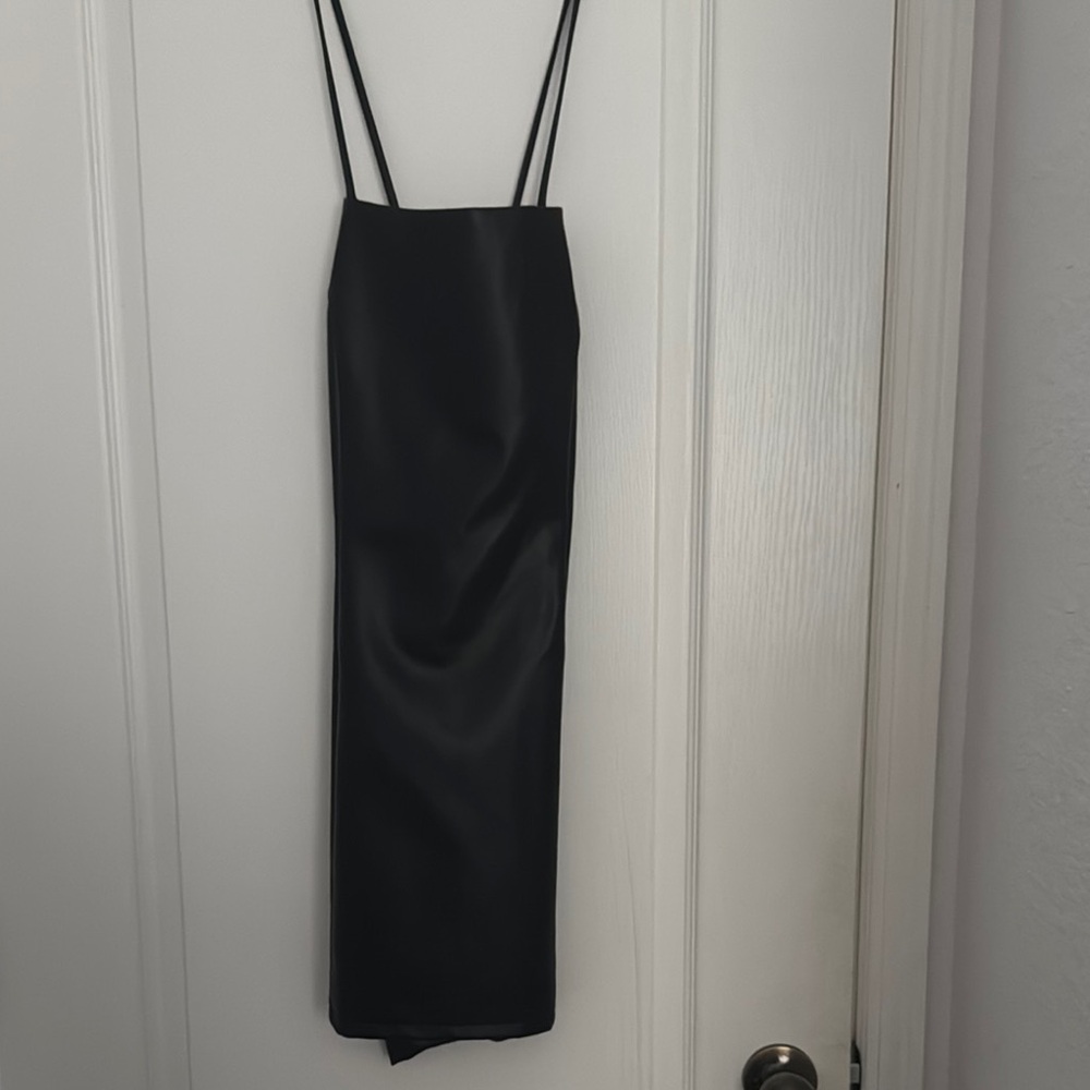 Lace-Up Faux Leather Dress
